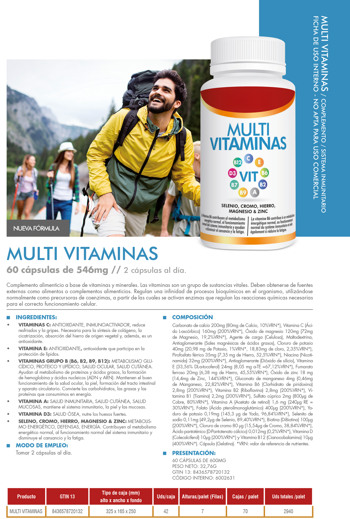 SUP Multivitaminas 60 Cápsulas – Energía, Inmunidad y Bienestar