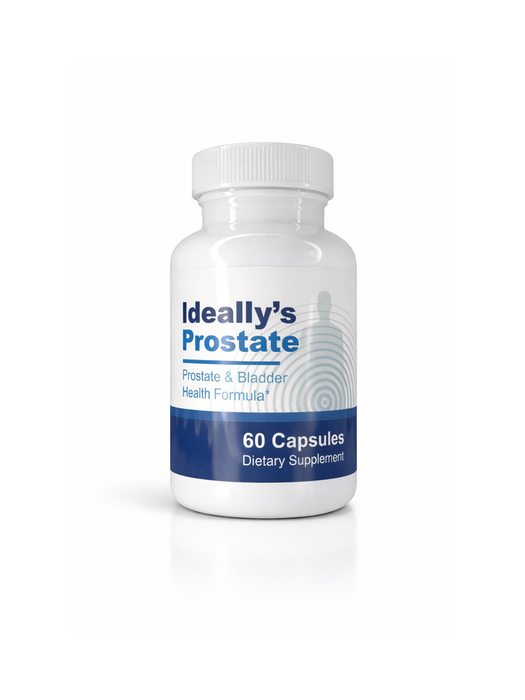 frasco de capsulas ideallys prostate. suplemento dietario formulado para beneficiar la protata