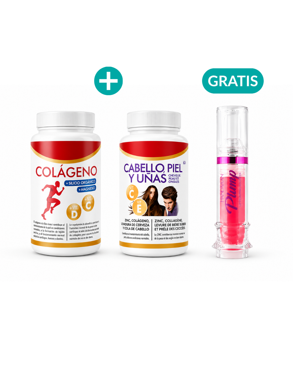 Combo Colageno + Cabello piel y Uñas Gratis LipGlow