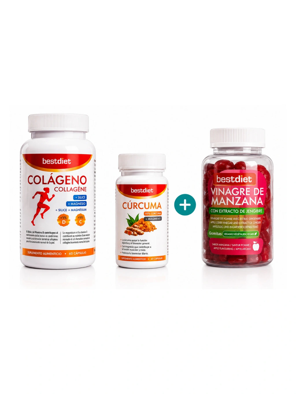 Combo curcuma + colageno gratis gomitas de vinagre de manzana