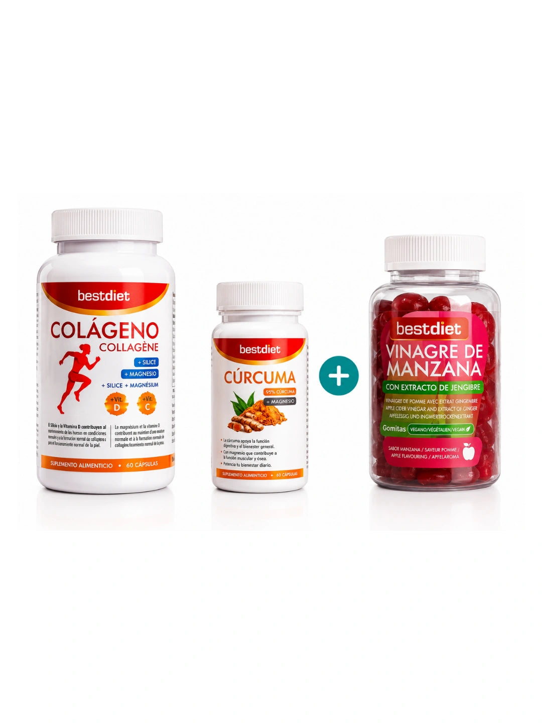 Combo curcuma + colageno gratis gomitas de vinagre de manzana